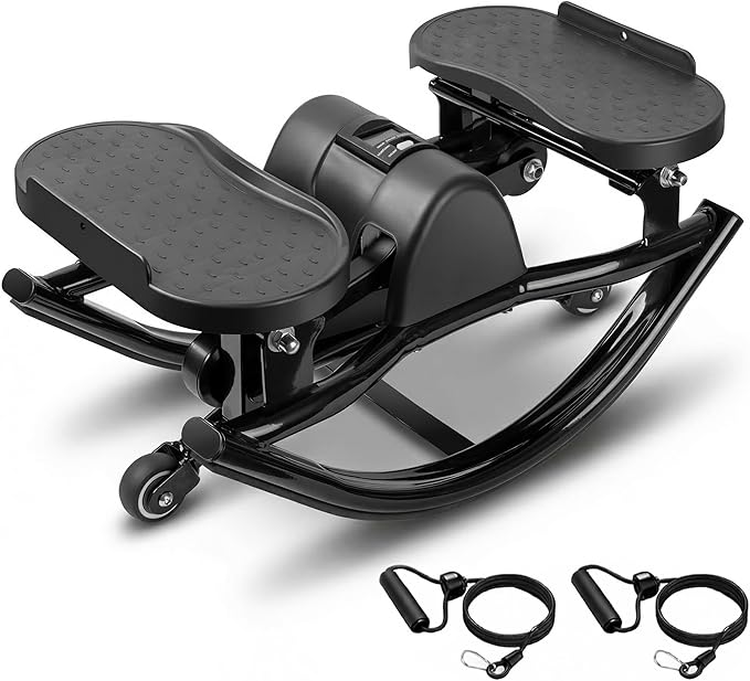 Steppers for Exercise at Home, Stepper Exercise Machine with 300 lbs Weight Capacity Abs Workout for Slim Waist and Core Ab Exercise, Noiseless Home Gym Equipment for Women Men