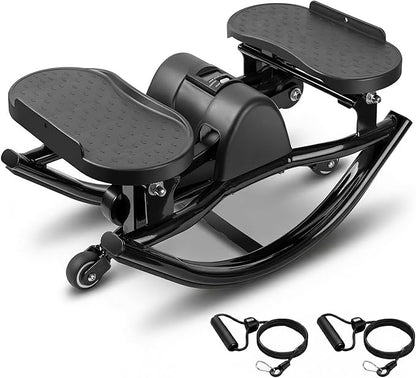 Steppers for Exercise at Home, Stepper Exercise Machine with 300 lbs Weight Capacity Abs Workout for Slim Waist and Core Ab Exercise, Noiseless Home Gym Equipment for Women Men