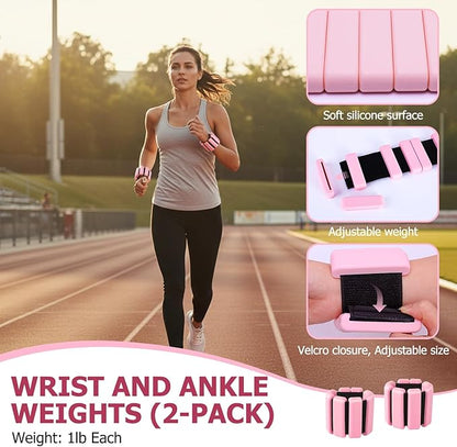 Pilates Kit for Women – All-in-One Home Workout Kit with Magic Circle, Resistance Bands, Mini Pilates Ball, Ankle/Wrist Weights, Carry Bag – Beginner Pilates Gift Set for Valentine's /Mother's Day
