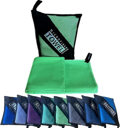Reusable Quick Dry Beach Towels,Microfiber Travel Towel,Compressed Lightweight Bath Towel for Beach Hiking Gym Yoga Travel Sports Swimming Camping(Green, 30"*60")