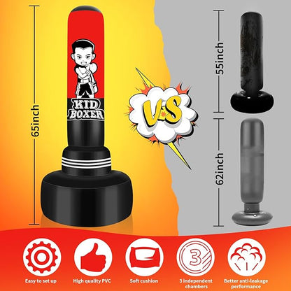 Heavy Punching Bag with Stand Adults Teens,70" Freestanding Boxing Bags Kicking Bag Heavy Bag with Boxing Gloves and Electric Air Pump, Kickboxing Training Equipment Bags Thai Fitness Karate