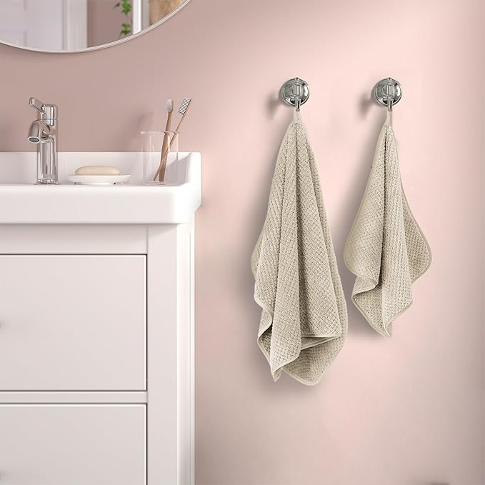 35X70 Inches Extra Large Bath Towels Sets of 4 for Bathroom Super Soft Quick Dry Bath Towels Hand Towels Washcloth Towels Microfiber Shower Towels for Women Daily Use (Khaki, 4 Piece)