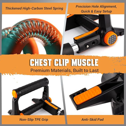 Twister Arm Trainer, 3 in 1 Adjustable Chest Trainer for Men (40-70lbs) with Poster & Storage Bag, Multifunctional Push up Bar, Home Gym Chest Workout Equipment for Arm Strengthening & Chest Builder