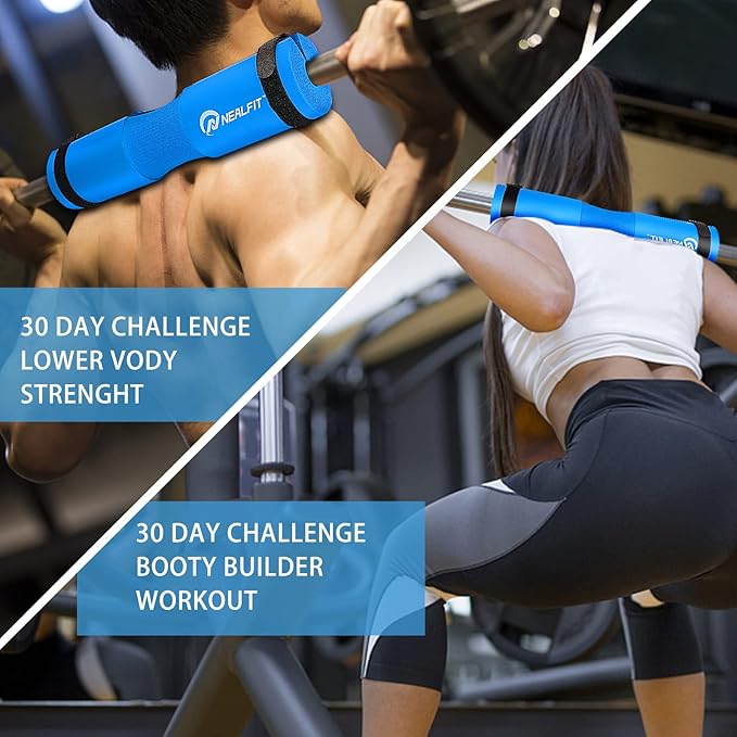 Barbell Pad Squat Pad for Squats—Squat Bar Pad—Great for Weightlifting,Lunges and Hip Thrusts—Foam Sponge Pad—Fit Standard and Olympic Bars Perfectly