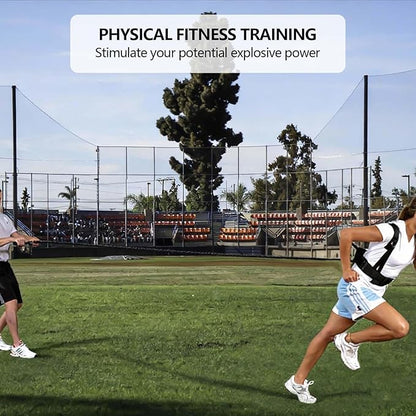 80lb Resistance Band Finess Training Set, Shoulder Belt Explosive Speed Agility Training Equipment Double People Physical Exercising Suit for Various Sports