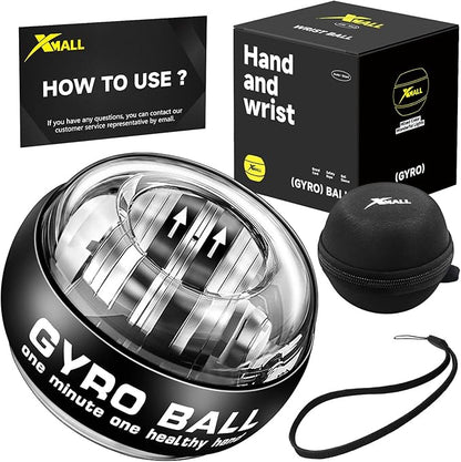XMALL Torque Ball Hand Exerciser, Grip Strength Trainer, Forearm Strengthener, Wrist Power Gyro Ball, Hand Strengthening Devices, Wrist Strengthener, Finger Exerciser, Auto-Start