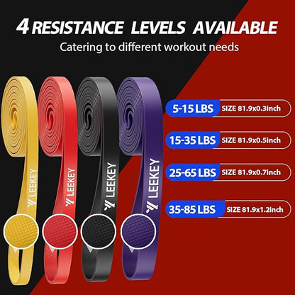 LEEKEY Resistance Bands, Exercise Bands,Pull Up Assist Bands - Bands for Working Out,Band for Men and Women Fitness Training, Physical Therapy,Home Workouts