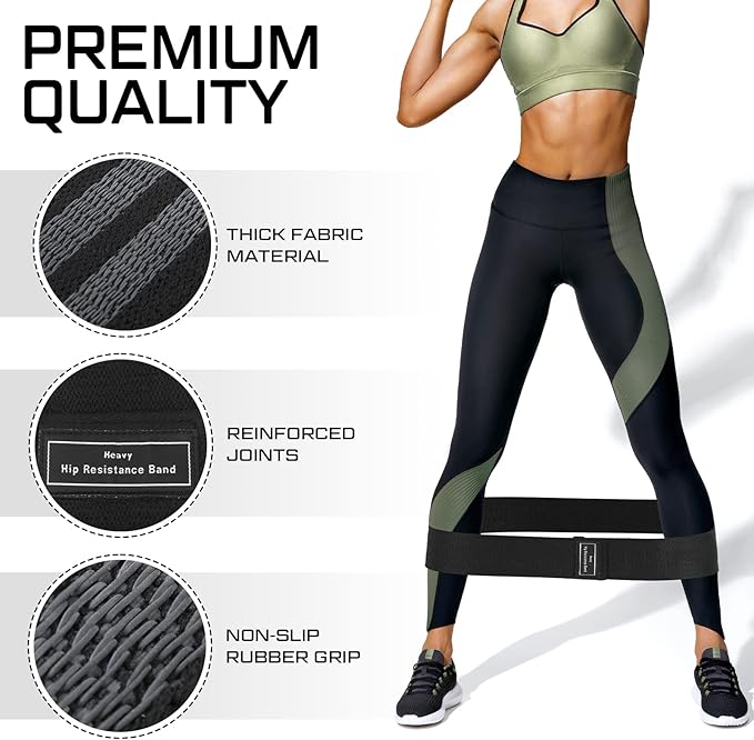 24 Pcs Fabric Resistance Bands for Working Out Strength Exercise Bands for Women Men Resistance Loop for Legs and Butt, Yoga, Pilates, Rehab, Fitness and Home