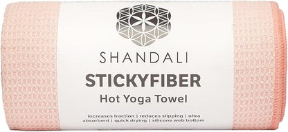 Shandali Hot Yoga Towel - Mat-Sized, Microfiber, Super Absorbent, Anti-Slip, Injury Free, 24" x 72" - Best Bikram Yoga Towel - Exercise, Fitness, Pilates Gear