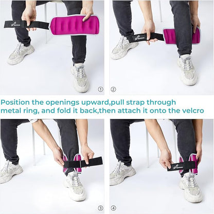 Sportneer Ankle Weights Wrist Weights Pair of 1/2/4/6/10 LBS for Men Women Kids Strength Training Wrist and Ankle Weights Set with Reflective Strips for Dancing Running Walking Fitness Workout Gym