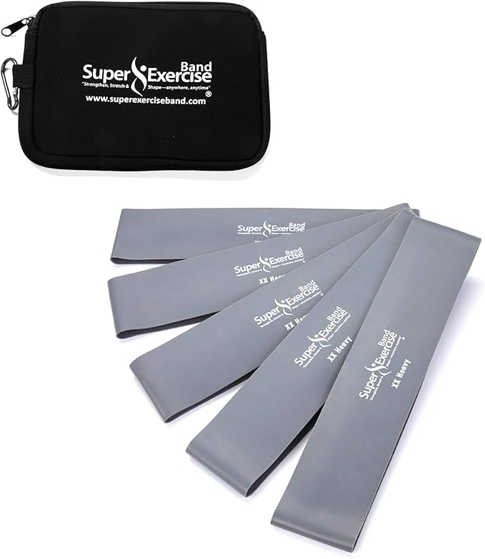 USA 14" x 3" Extra Long Latex Free Mini Loop Bands in 3, 5, 10 Pack Sets. 10 Strengths for Resistance Training, Stretching, Yoga, Toning. Plus an Exclusive iPhone App and E-Book.