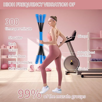 Fitness Bar for Workout,Elastic Exercise Bar, Vibration Weight Stick,Fat Buring Workout Bar for Yoga Pilates Sports,Core Strength Training,Arm Shoulder Stretch at Home Gym.