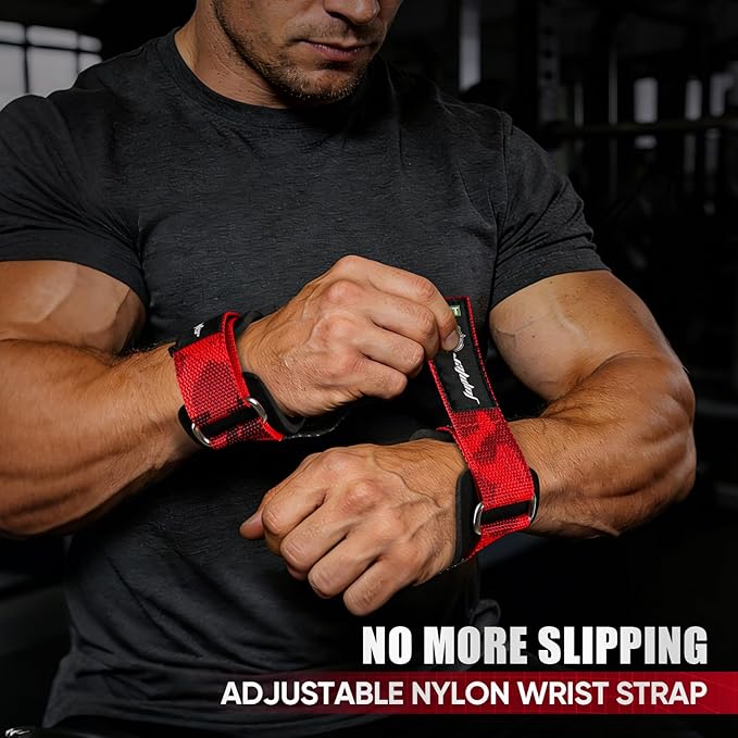 Weight Lifting Straps (Pair) JUPITER Non-Slip Wrist Support for Deadlifts & Powerlifting