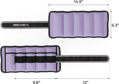 Nordic Lifting Adjustable Ankle Weights for Women & Men – 1 Pair (2–10 lbs) Wrist, Arm & Leg Weights for Gym, Yoga & Home Workouts – Secure Fit Strap Design – Durable Fitness Training Equipment