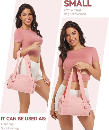 Small Gym Bag for Women Mini Duffle Bag with Wet Compartment, Lightweight Waterproof Cute Tote for Girls Workout Sport Travel