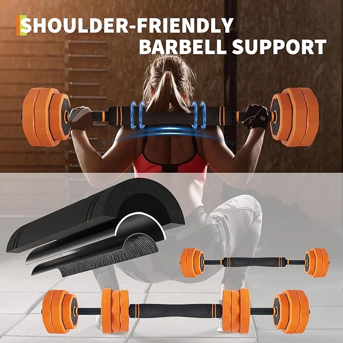 Adjustable Dumbbell Set, 44/66/88 LBS 4-In-1 Home Gym Weights with Connector As Dumbbell, Kettlebell,Barbell for Strength Training, Full Body Workout