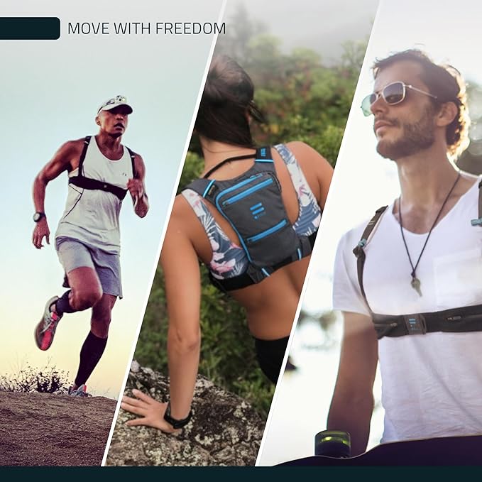 FITLY Minimalist Running Pack - Fitness Backpack Phone Holder, Storage, Thoracic Belt - Carry Personal Items - Running Gear for Men & Women - Lightweight Hydration Water Backpack