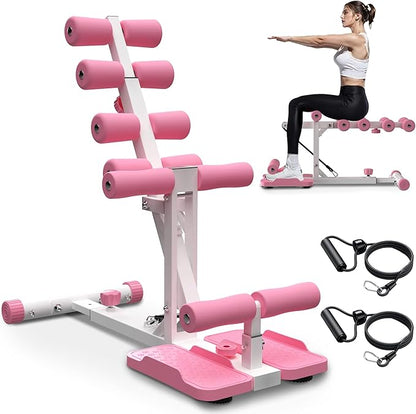 Deep Squat Machine for Women, Ab Machine for Home Gym, Adjustable Ab Trainer Bench for Full Body Workout, Sit Up Exercise Equipment for Abdominal