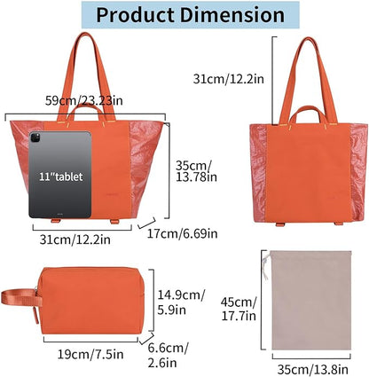 Tote Bag for Women, Lightweight Versatile Gym Travel Bags with Yoga Mat Strap, Wet Pocket, Shoe Bag & Cosmetic Pouch, Everyday Tote for Workout Fitness Pilates Swimming Work Stylish Handbag