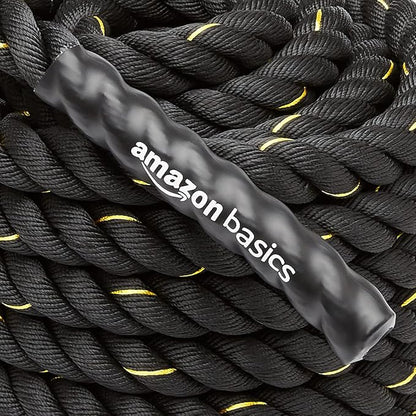 Amazon Basics Battle Rope for Home Gym Workout, Exercise Training Equipment