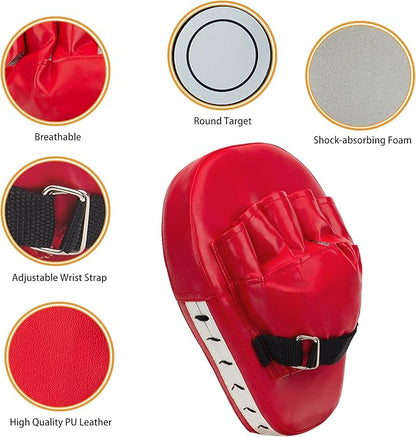 3-in-1 Boxing Gloves and Punching Mitts Set for Kids, Sports Boxing Gloves Boxing Pads with Hand Wraps, Kids Boxing Equipment Set for MMA, Karate, Muay Thai, Taekwondo