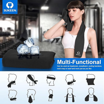 Sukeen Cooling Towel,Instant Evaporative Cooling for Sports,Yoga,Golf,Gym,Neck,Workout and More(40”x 12”)