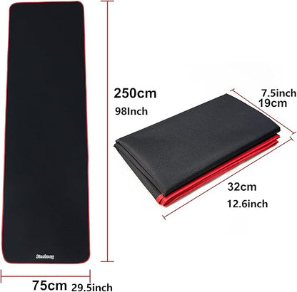Exercise Mat for AB Roller AB Mat Thin, Long Foldable Gym Mats for Home Gym, Indoor and Out door exercises, Black Picnic Mat for One Person,99'x29'