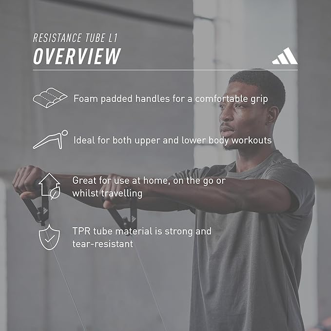 adidas Resistance Tube with Handles - Available in Three Weight Levels