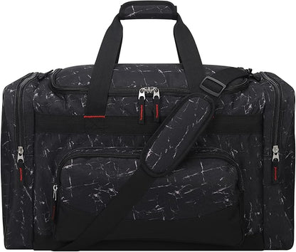 Gym Bag 22 inch Sport Duffle Bag for Men - 55L Weekender Duffel Bag for Travel 22“×12”×13“ - Marble Black