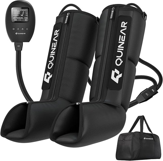 QUINEAR Leg Recovery System for Athletes, Air Compression Recovery Boots Massager for Circulation and Pain Relief - 9 Intensities 60-140 mmHg - FSA-HSA Eligible