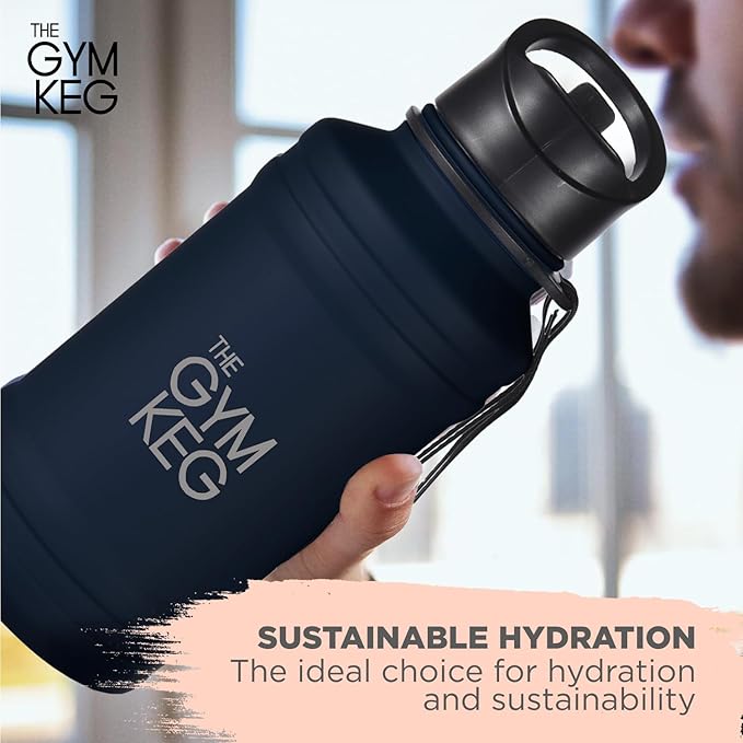 THE GYM KEG Stainless Steel Water Bottle - Leak-Proof, Insulated Beverage Container for Hot and Cold Drinks - Durable, Versatile and Kid-Safe - Keg Stainless Steel Bottle - New