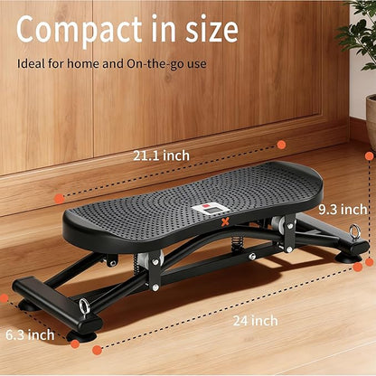 Balance Board for Adults, Rocking Stepper with Resistance Bands, Portable Wobble Board with LCD Monitor, 300 lbs Capacity Ski Trainer for Full Body Workout at Home Gym