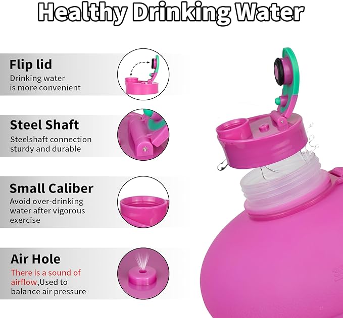 TOOFEEL 1 Gallon Water Bottle,Leakproof,Bpa Free,Dishwasher Safe,128 oz Large Water Jug wiht Handle,Travel & Camping & Sports & Gym Water Bottle For Men and Women - Sky and Sea