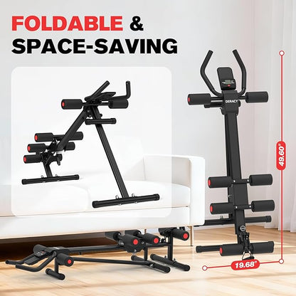 DERACY Ab Workout Machine Adjustable Ab Trainer Abdominal Trainer for Home Gym Foldable Ab Crunch Machine for Core 440 LBS