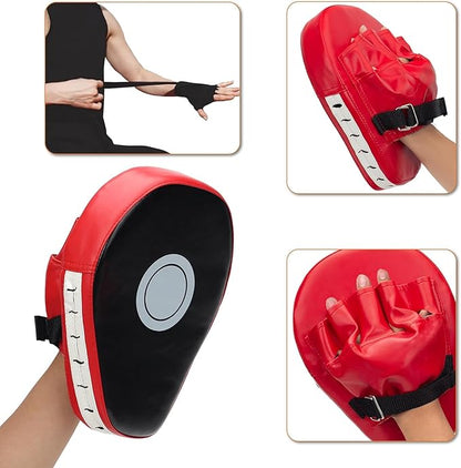 3-in-1 Boxing Gloves and Punching Mitts Set for Kids, Sports Boxing Gloves Boxing Pads with Hand Wraps, Kids Boxing Equipment Set for MMA, Karate, Muay Thai, Taekwondo