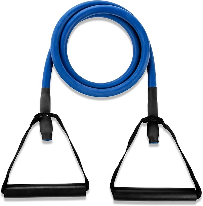 Champion Sports XP Resistance Tube Band – Heavy, Blue – Strength Training, Stretching, Rehab, Home Workout