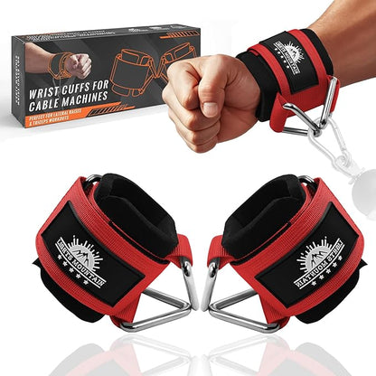 Wrist Cuffs for Cable Machines – Padded & Adjustable Straps for Lateral Raises, Tricep Pushdowns & Strength Training
