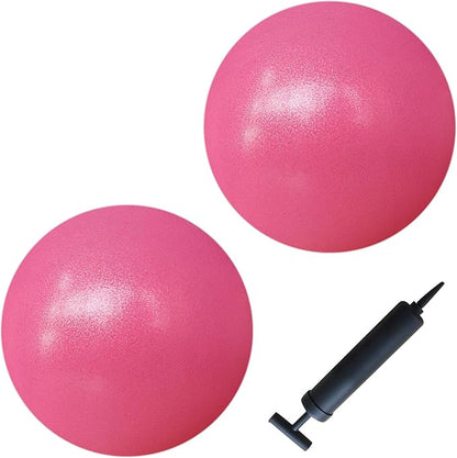 AppleRound 9-inch Pilates Ball, Pack of 2 with 1 Pump, Small Exercise Ball for Pilates, Yoga, Fitness, Physical Therapy, Stability Core Training (Pink)
