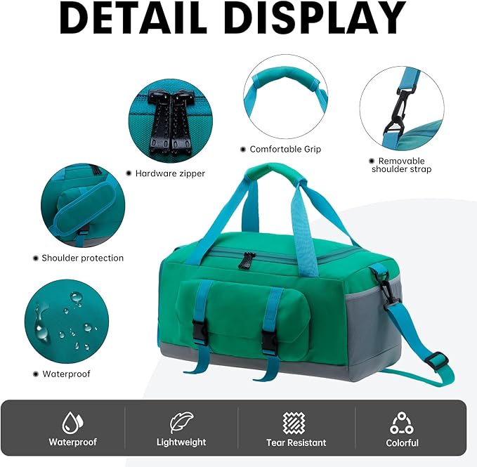XEYOU Gym Bag for Women & Men, Sports Travel Duffel Bag with Shoe Compartment and Wet Pocket, Anti-Theft Carry On Weekender Bag for Airplane, Water Resistant Workout Overnight Bag for Travel Gym