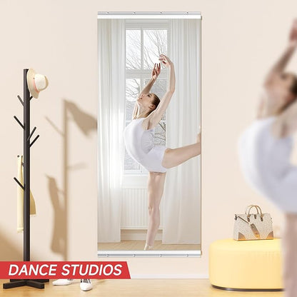 Home Gym Mirror, 63" x 28", 1PCS Large Full Body Mirror for Yoga, Silver HD Frameless Tempered Glass, Wall-Mounted Wall Mirrors for Home Gym, Workout, Dance Studio Anti-Distortion Technology