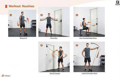 in Motion Flex USB Rechargeable Smart Home Gym Equipment | Portable Compact Digital Cable Machine Adjustable Motor Resistance 5–66LB | Compact Strength Training for Full Body Workout Travel & Fitness