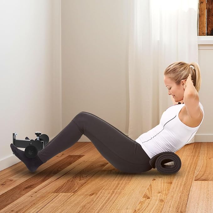 QWORK Wall Mounted Sit-Up Exercise Bar, Sit-ups Foot Holder, Steel Sit-Up Assistant for Abdominal Core Workout