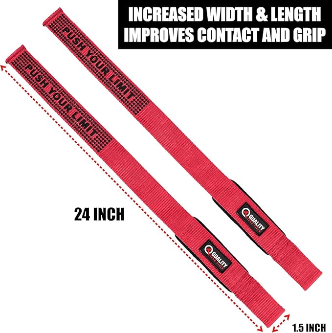 QTF Lifting Wrist Straps for Weightlifting, Gym Wrist Wraps Padded Wrist Support Wraps, Bodybuilding, Powerlifting, Deadlifting and Secure Grip
