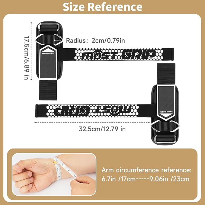 Drip Glue Non-Slip Wrist Straps for Weightlifting, 2-in-1 Lifting Straps with D Rings for Cable Machine Workout, 10mm Neoprene Padded Wrist Wraps for Weight Lifting Deadlift