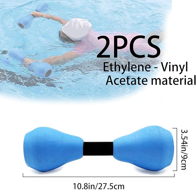 Aquatic Dumbbells 2pcs EVA Water Weights, Aerobic Exercise Fitness Equipment, Hand Weights Set for Aerobics and Weight Loss, Pool Resistance Gear for Water Exercise and Workout Training.