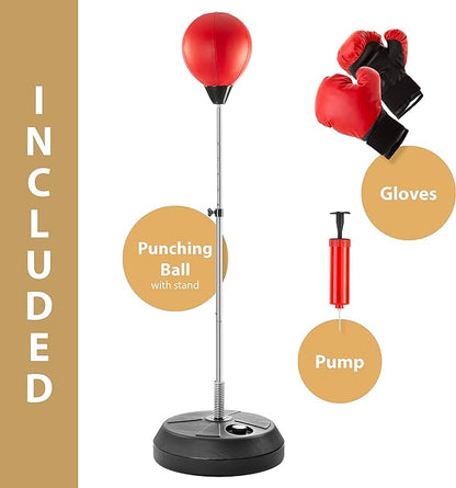TechTools Punching Bag with Stand, Boxing Bag for Teens & Adults - Height Adjustable - Speed Bag for Training, Boxing Equipment, Stress Relief & Fitness