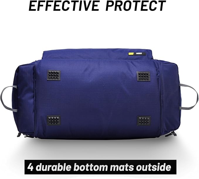 MIER Large Gym Bag for Men Sports Duffle Bag with Shoe Compartment 60L Lightweight Duffel Bags for Workout Fitness Travel, Blue