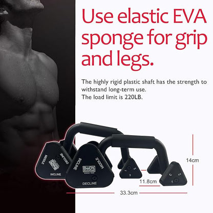 Body Sculpture Adjustable Push up bars strength training with foam grip & non-slip handling.The leg height is adjustable Push Up Stands for Men & Women
