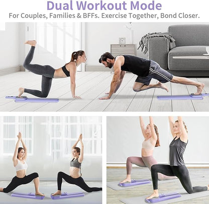 Pilates Reformer Board(No Hand Grips) - Pilates Equipment Pilates Reformer Pilates Kit for Home Workouts with Resistance Bands, Core/Glute/Leg Toner, Dual-Use Design + LED Timer & Calorie Counter