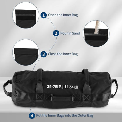 Adjustable Sand Bags for Working Out,Sandbags for Workout for Yoga, Strength Training and Full-Body Workouts